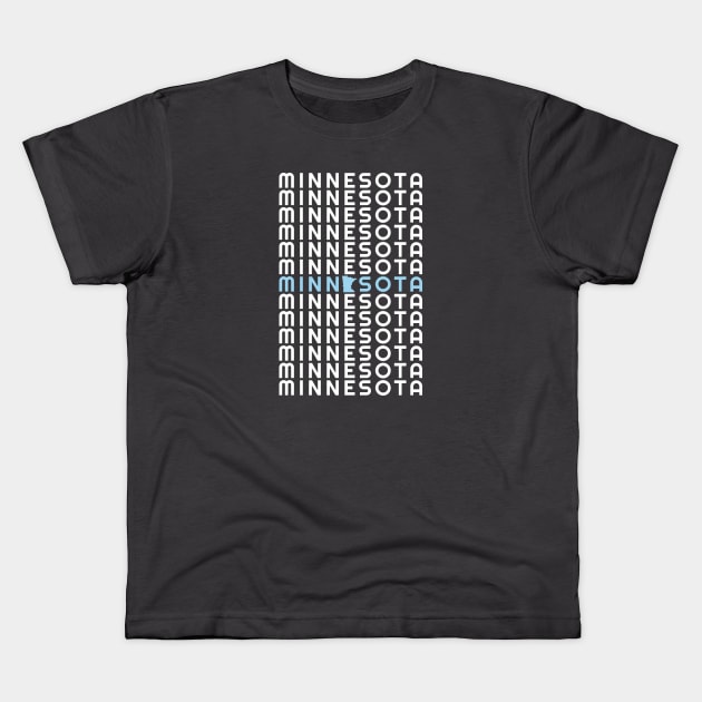 Minnesota Multiple Wordmark State Map Kids T-Shirt by 2891 Design